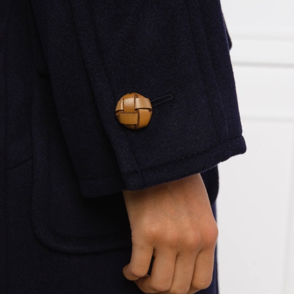 Tory Burch Navy Double Faced Wool Overcoat - Picture 15 of 16